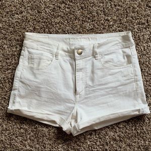 American Eagle White High Rise Shortie Shorts
